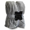 Kd Bufe 50 x 60 in. Faux Micro Chinchilla & Sherpa Throw Blanket, Gray KD3333703